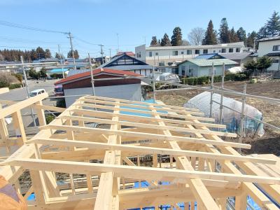 外観：屋根ベニヤ貼り