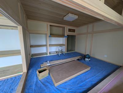 和室：クロス工事が完了しました